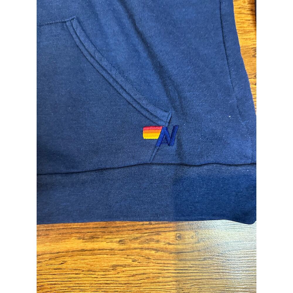 Aviator Nation 5 Stripe Zip Up Hoodie XL Blue Full Zip Sweatshirt Relaxed Vibes - Picture 5 of 12
